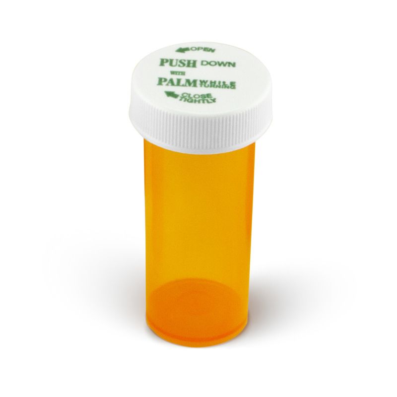 Safety Vials with Push and Turn Cap